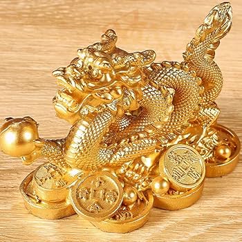 5本爪　金龍　置物　龍神パワー　金運　龍置物 Amazon.co.jp: 龍の置物 風水 五本爪 龍神 昇運金龍 商売繁盛 金